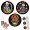 3 Sets Halloween Embroidery Kits for Beginners,Cross Stitch Kit for Adults,DIY Starters Needlepoint with Skull Flowers Pattern,Including Instruction